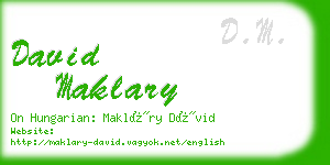 david maklary business card